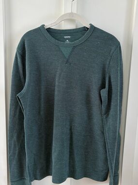 Sonoma Men’s Waffle Knit Thermal Shirt | Green | Size Medium